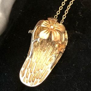 Sterling silver and rose gold sandal necklace. Beautiful!